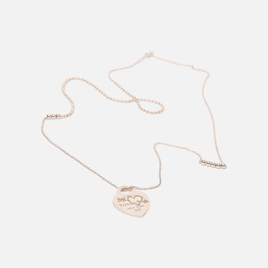 Tiffany & Co Sterling Silver "Return to TCO" Heart Pendant with Etching (with chain)