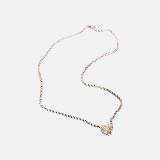 David Yurman Sterling Silver & Yellow Gold Petite Cable Heart Pendant