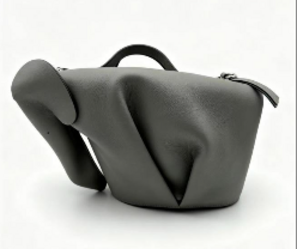 Gray Leather Elephant Bag