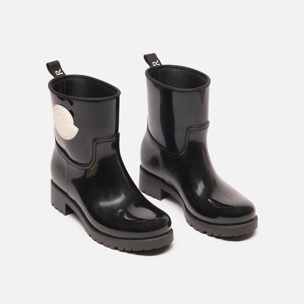 Moncler Black Rubber Shiny Mini Rainboots