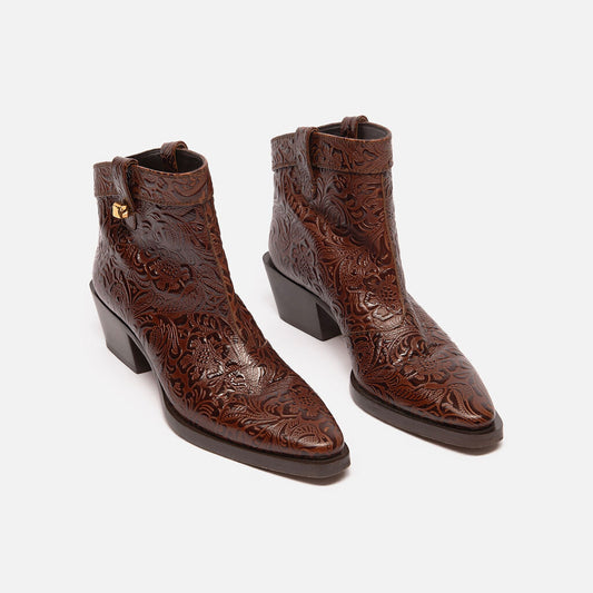 Skorpios Brown Leather Western Boot