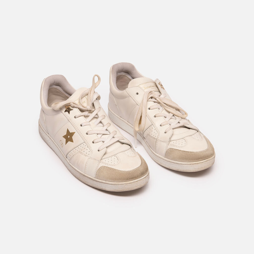 Christian Dior White Leather Sneakers