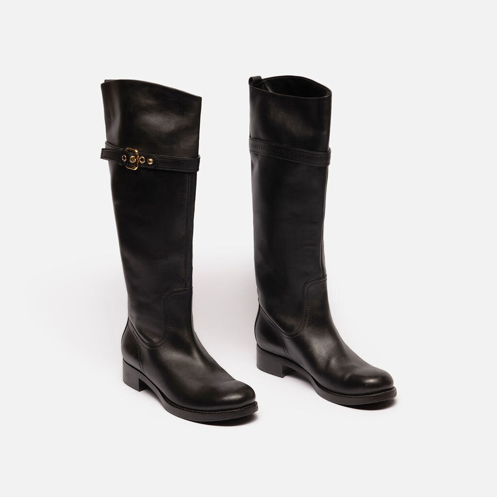 Louis Vuitton Black Leather Tall Boots