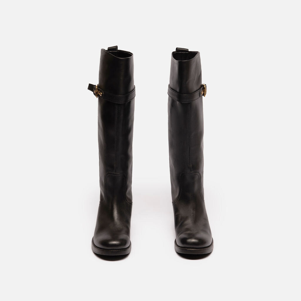 Louis Vuitton Black Leather Tall Boots