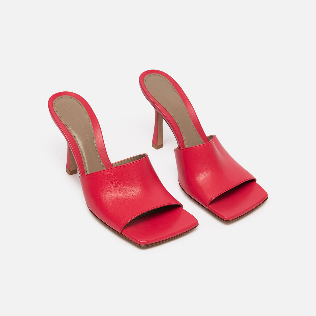 Bottega Veneta Pink Leather Square Toe Mule