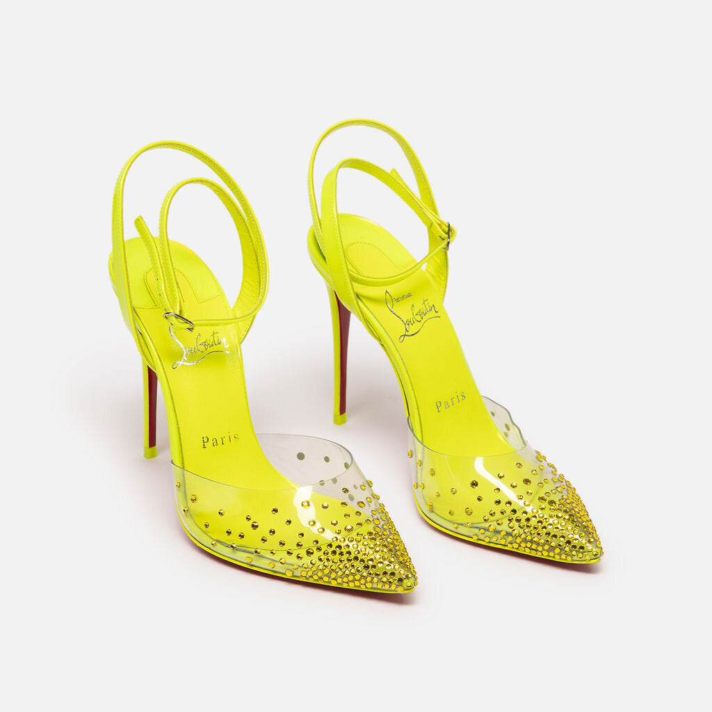 Christian Louboutin Neon PVC Crystal Embellished Pumps