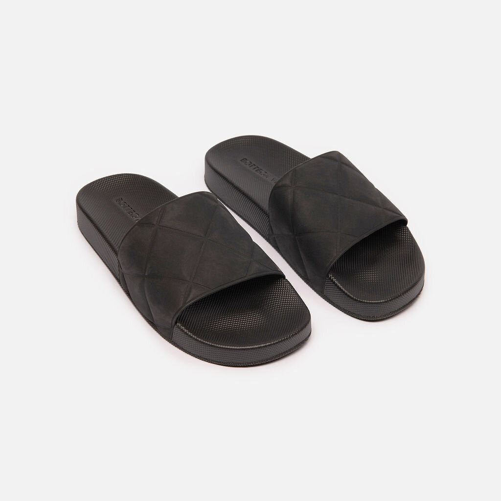 Bottega Veneta Black Rubber Slides