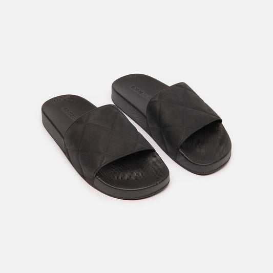 Bottega Veneta Black Rubber Slides