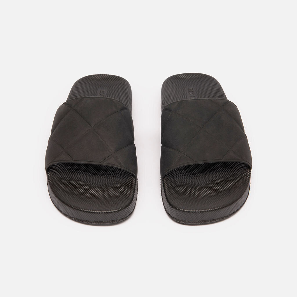 Bottega Veneta Black Rubber Slides