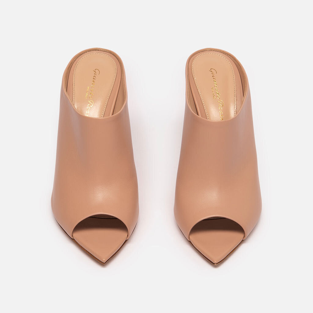 Gianvito Rossi Nude Leather Heeled Mule