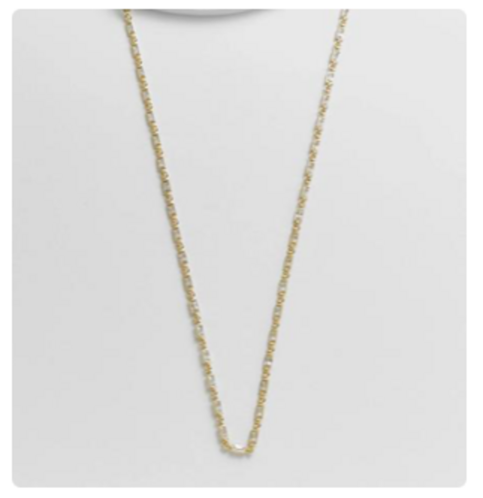 Eliana Long Baguette Necklace - YG
