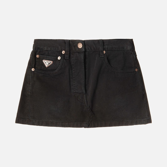 Prada Black Denim Mini Skirt (2024)