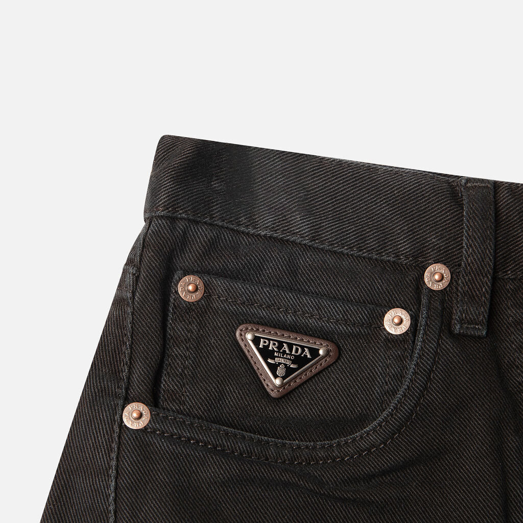 Prada Black Denim Mini Skirt (2024)