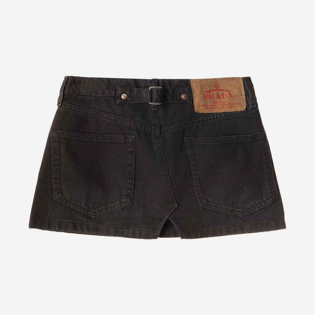 Prada Black Denim Mini Skirt (2024)