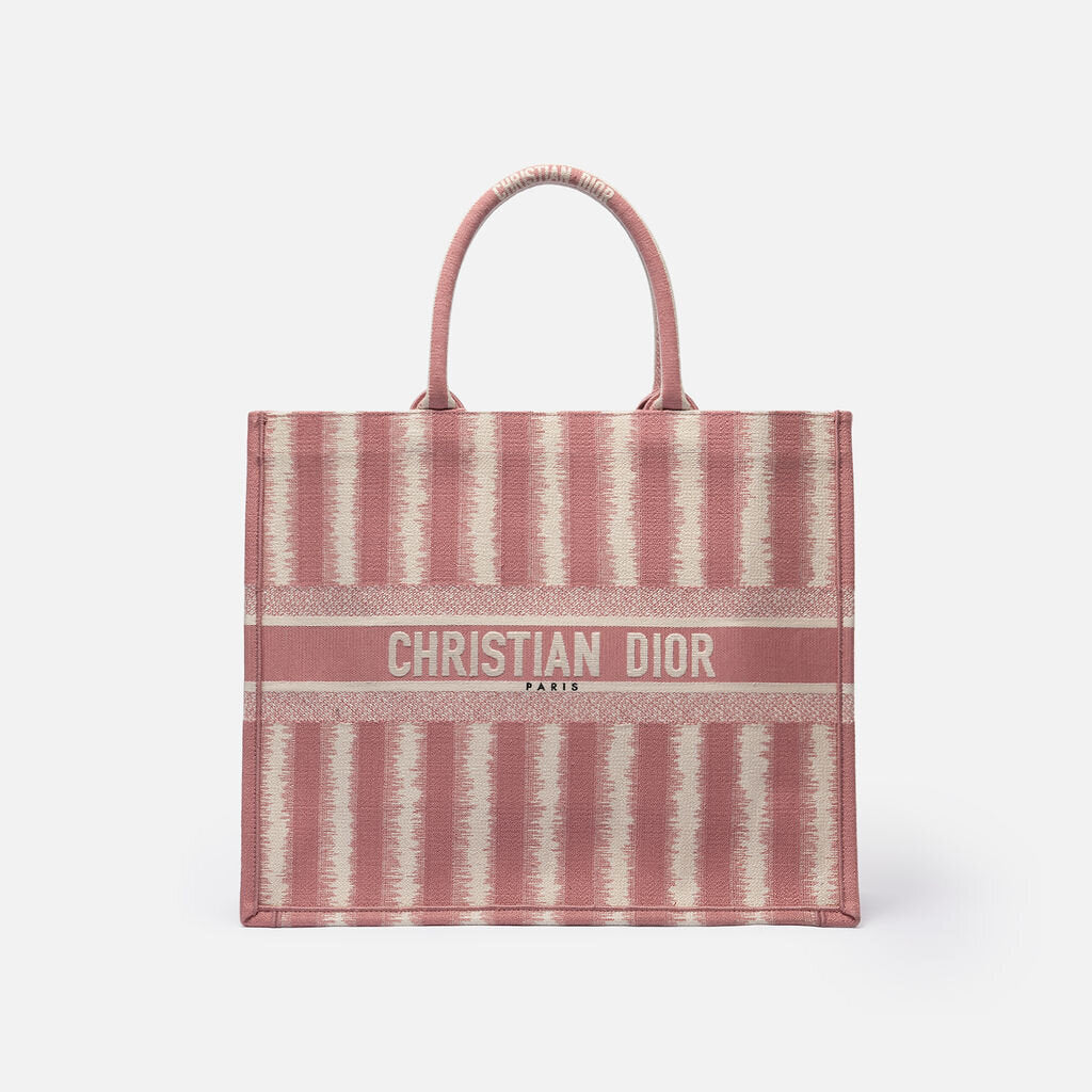 Christian Dior Pink Canvas Medium Book Tote