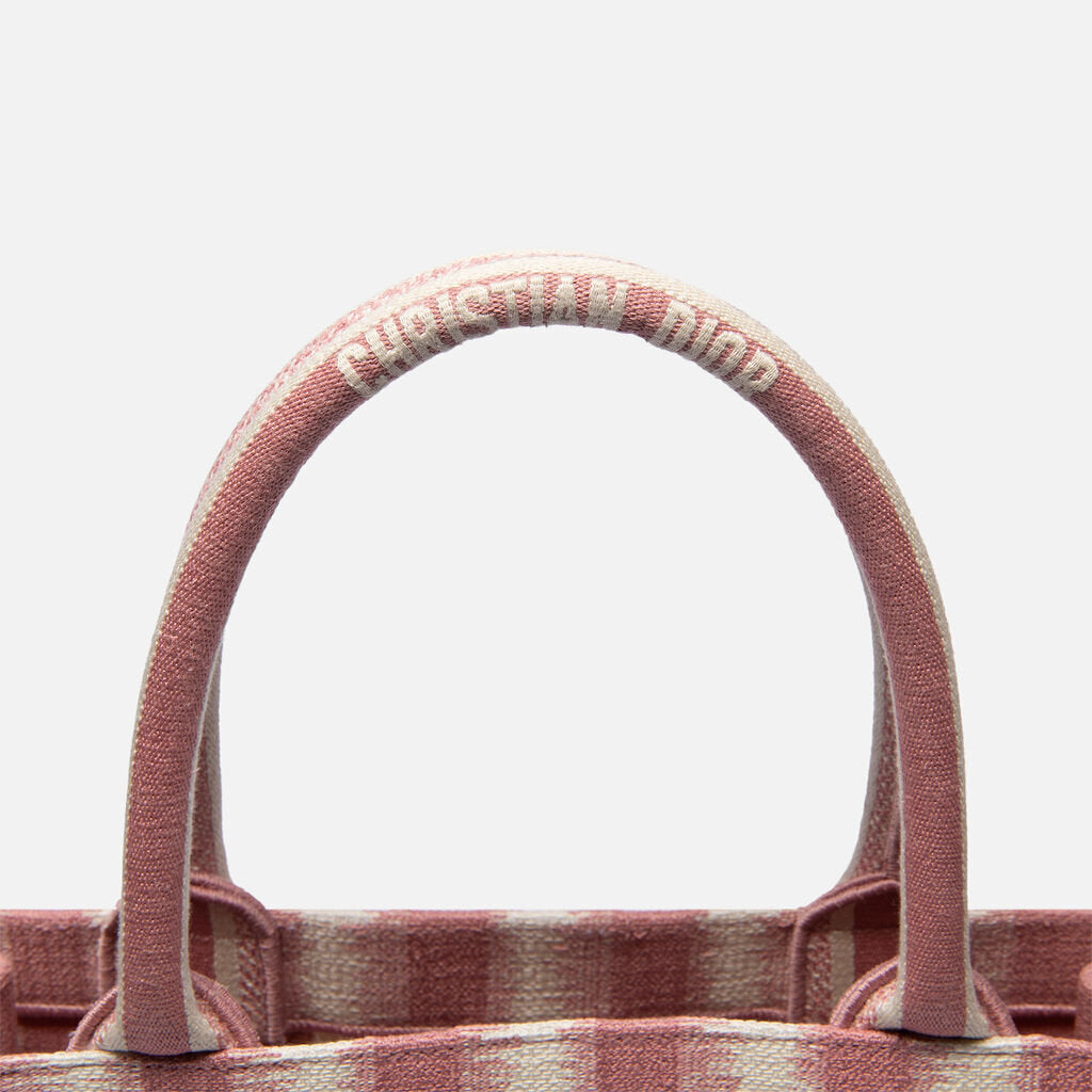 Christian Dior Pink Canvas Medium Book Tote