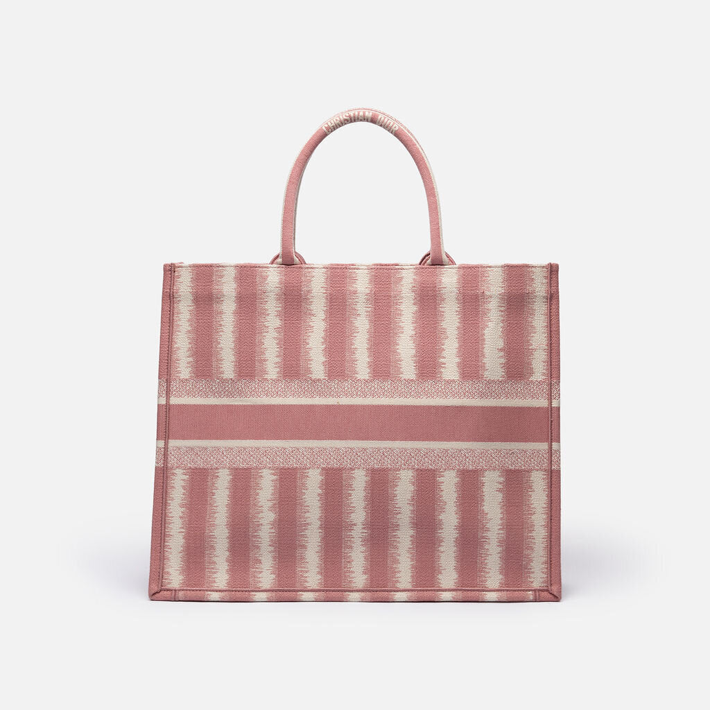 Christian Dior Pink Canvas Medium Book Tote