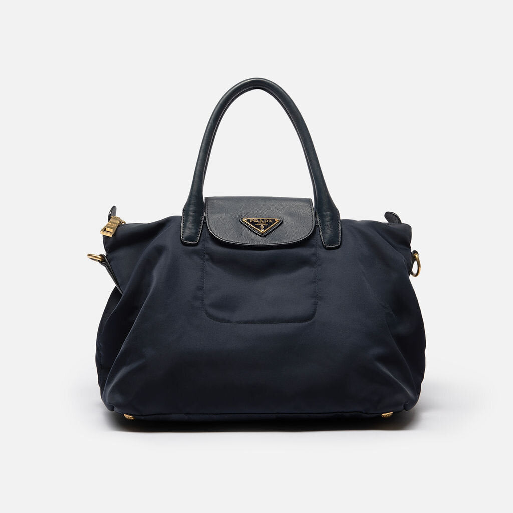 Prada Navy Nylon Tote with Crossbody