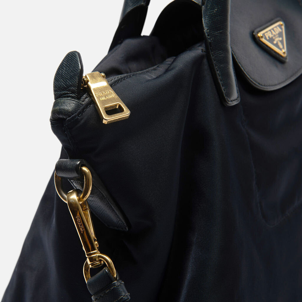 Prada Navy Nylon Tote with Crossbody