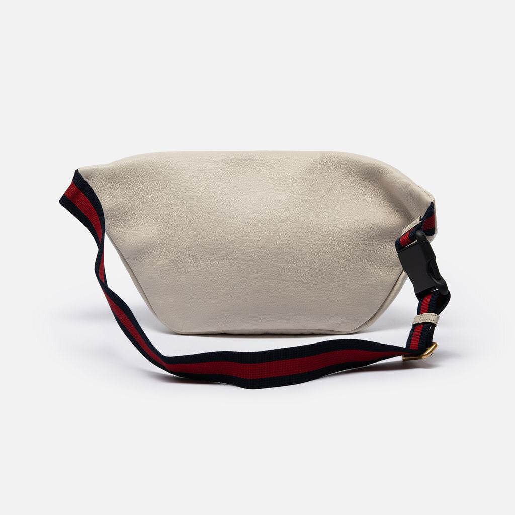 Gucci White Leather Bumbag with Stripe