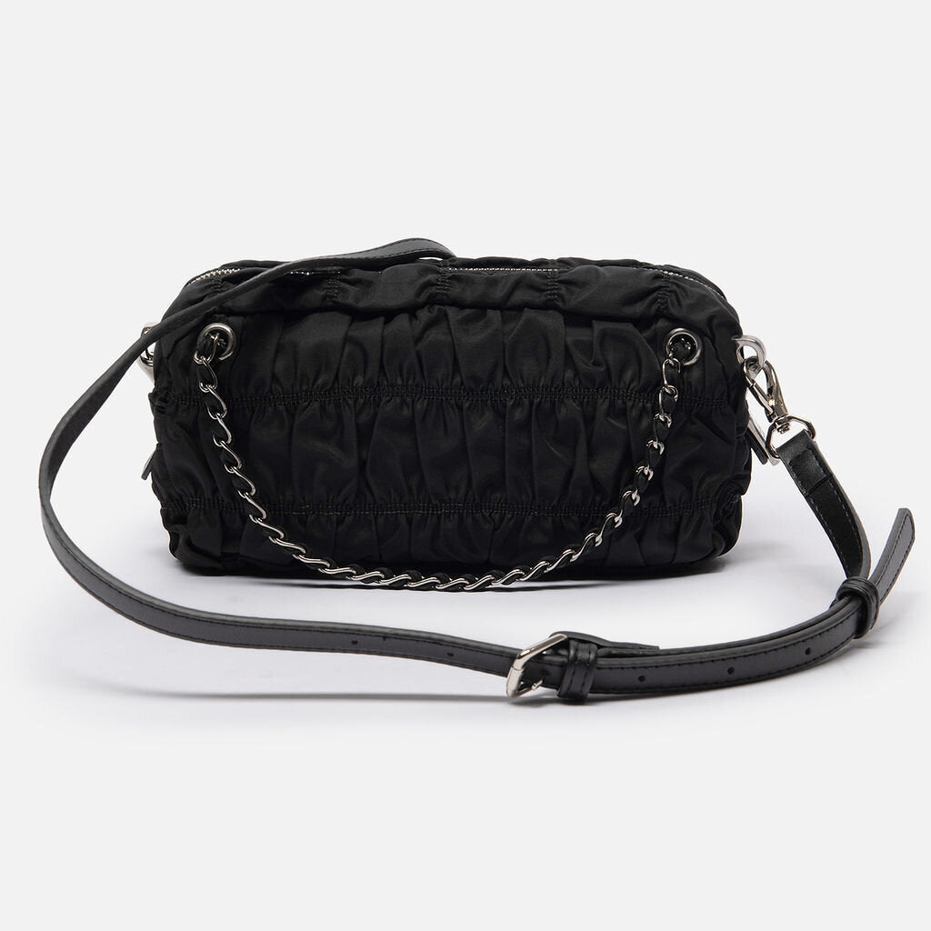 Prada Black Ruched Nylon Crossbody