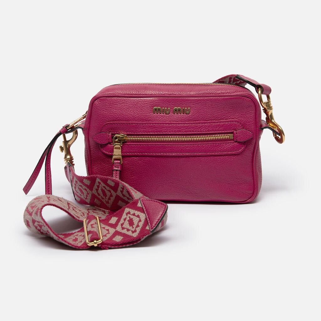 Miu Miu Hot Leather Pink Camera Bag