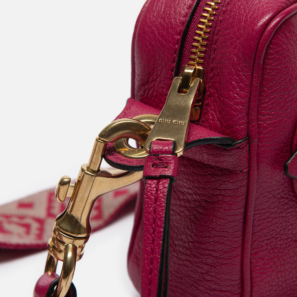 Miu Miu Hot Leather Pink Camera Bag