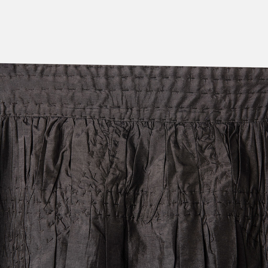 Brock Collection Black Nylon & Silk Midi Skirt