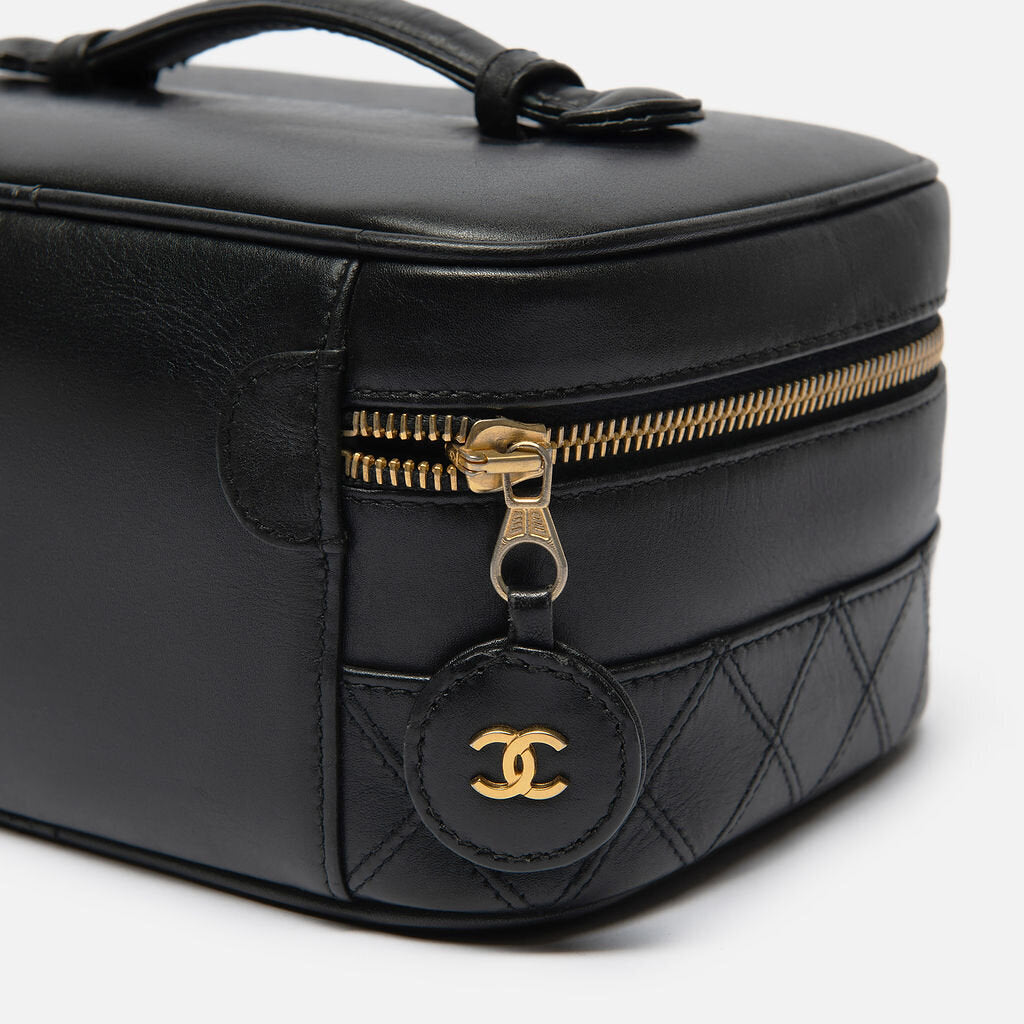 Chanel Black Lambskin Vanity Case
