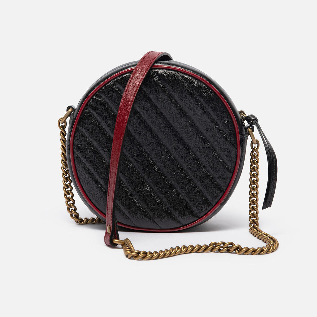 Gucci Black Marmont Mini Round Crossbody
