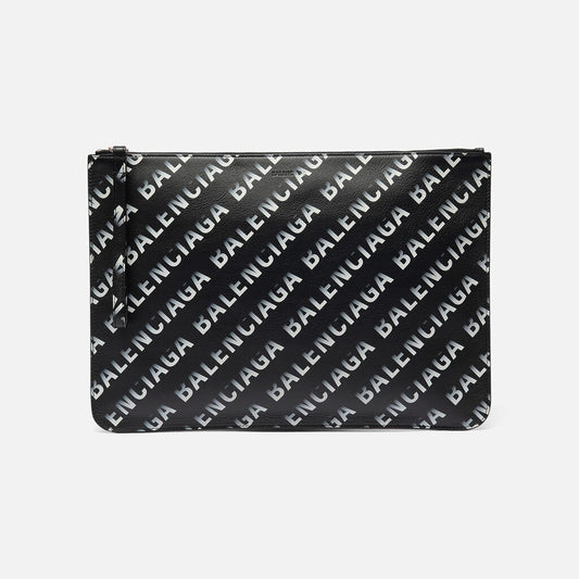 Balenciaga B&W Logo Clutch
