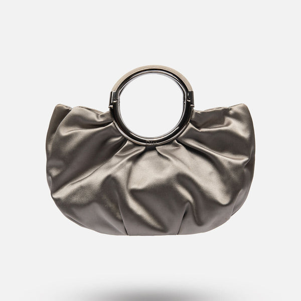 Dior Grey Pleated Satin Clutch