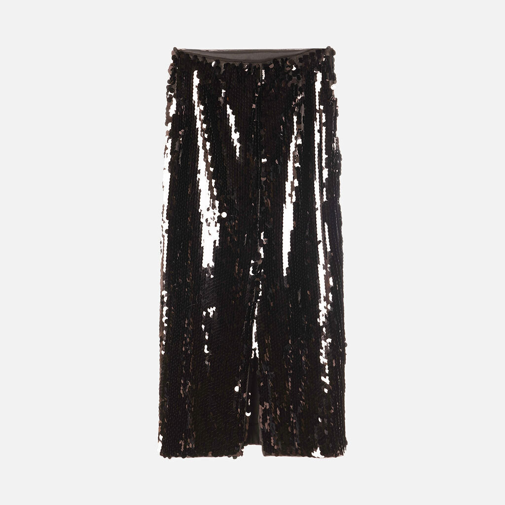 Toccin Black Sequin Top & Skirt Set