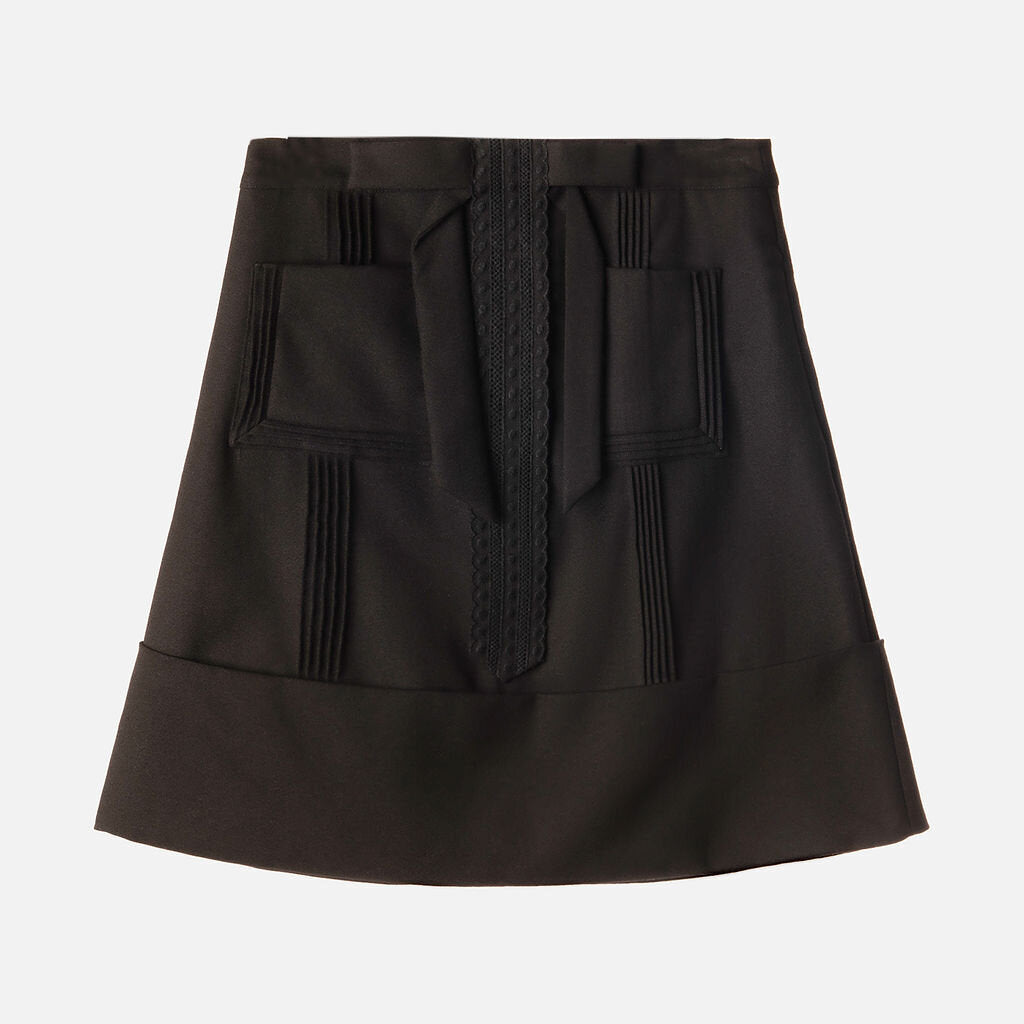 See By Chloe Black Wool Mini Skirt