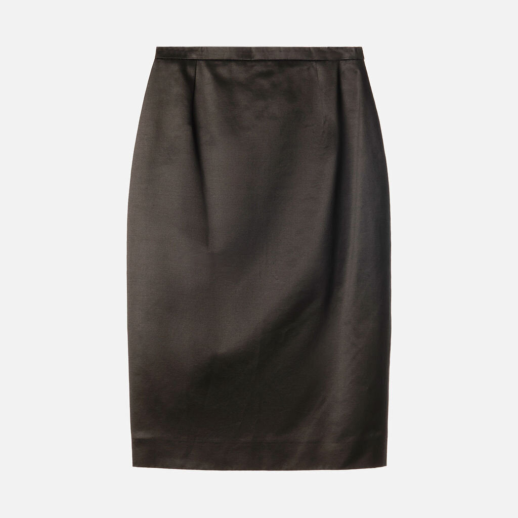 Celine Black Cotton Pencil Skirt