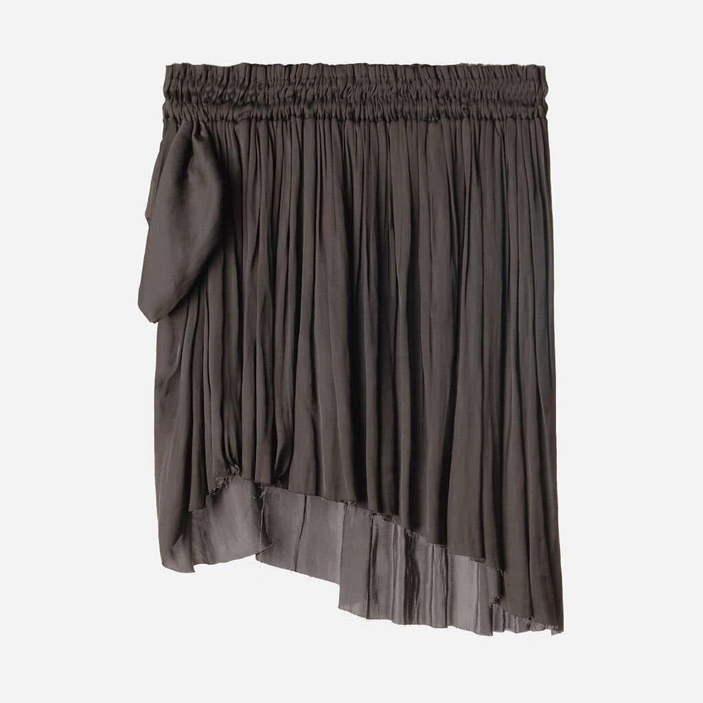 Raquel Allegra Black Poly Raw Edge Skirt