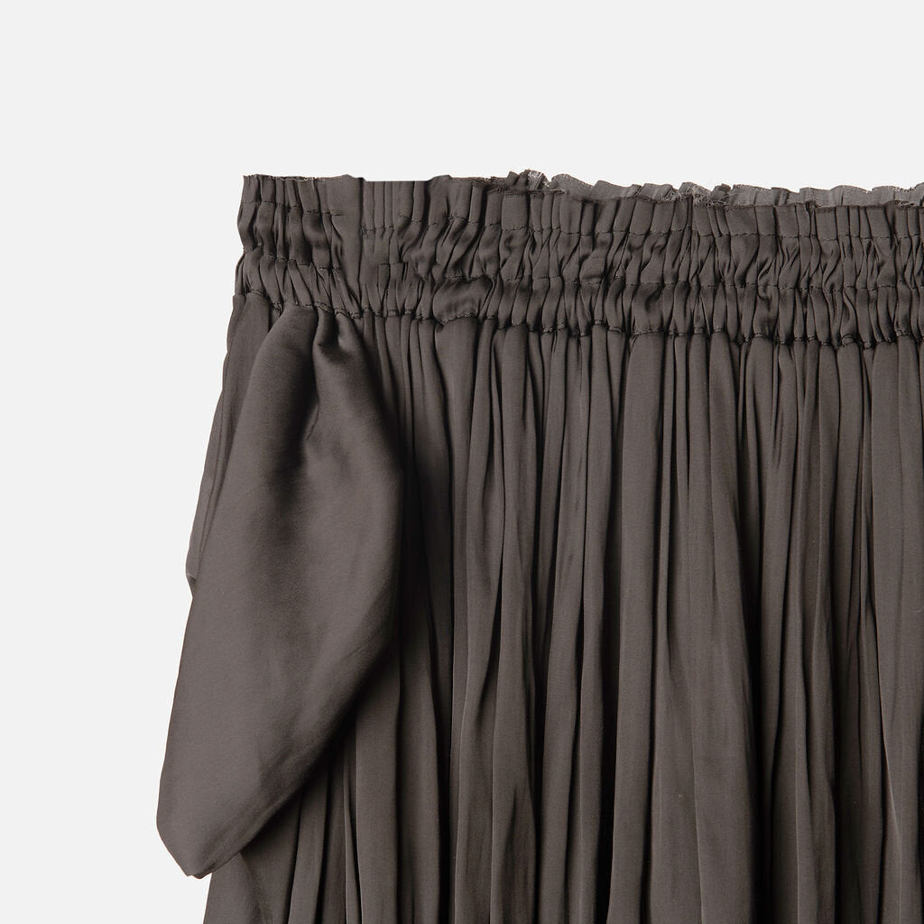 Raquel Allegra Black Poly Raw Edge Skirt
