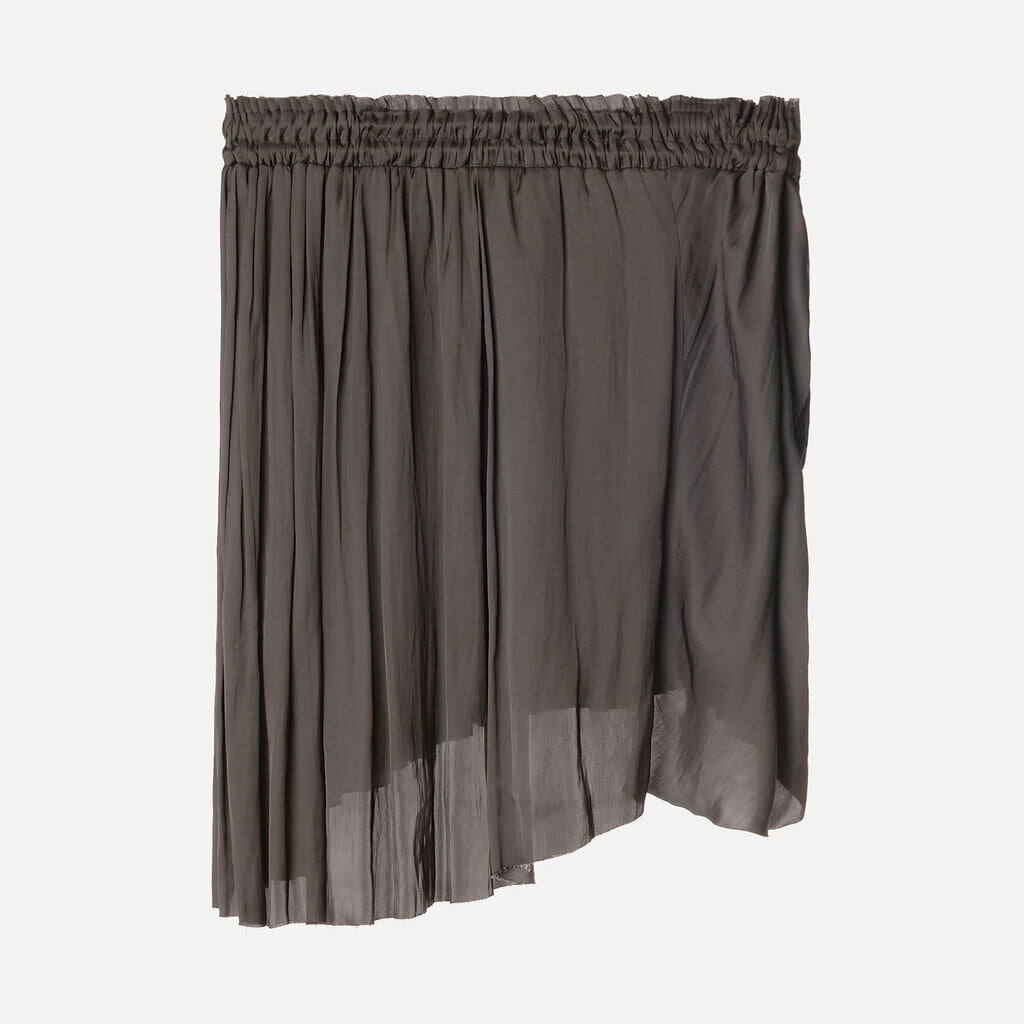 Raquel Allegra Black Poly Raw Edge Skirt