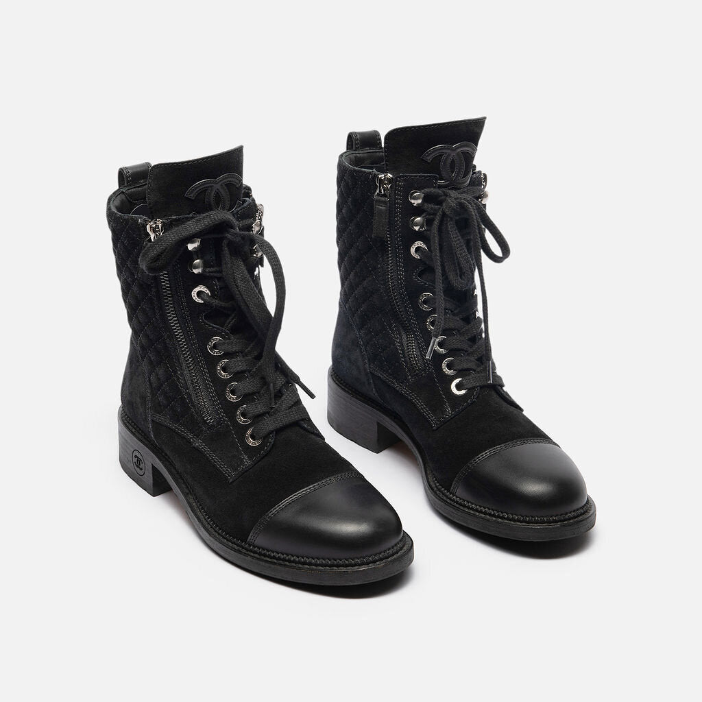 Chanel Black Quilted Boot