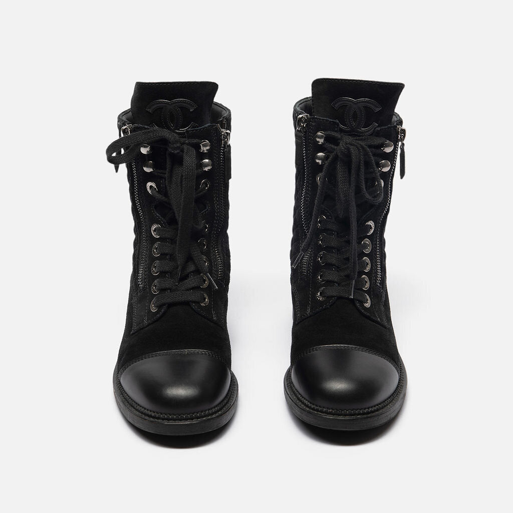 Chanel Black Quilted Boot