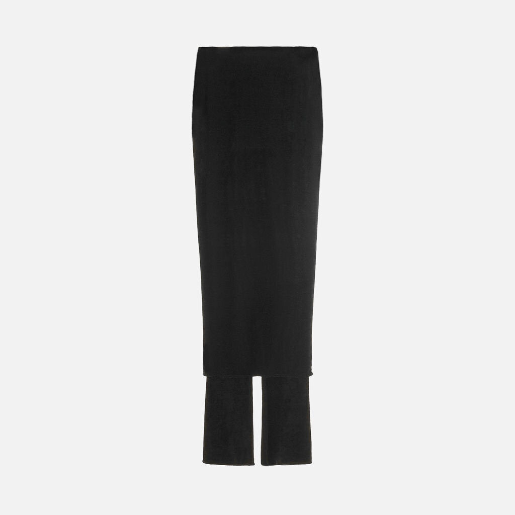 Alaia Black Velvet Layered Skirt Pants