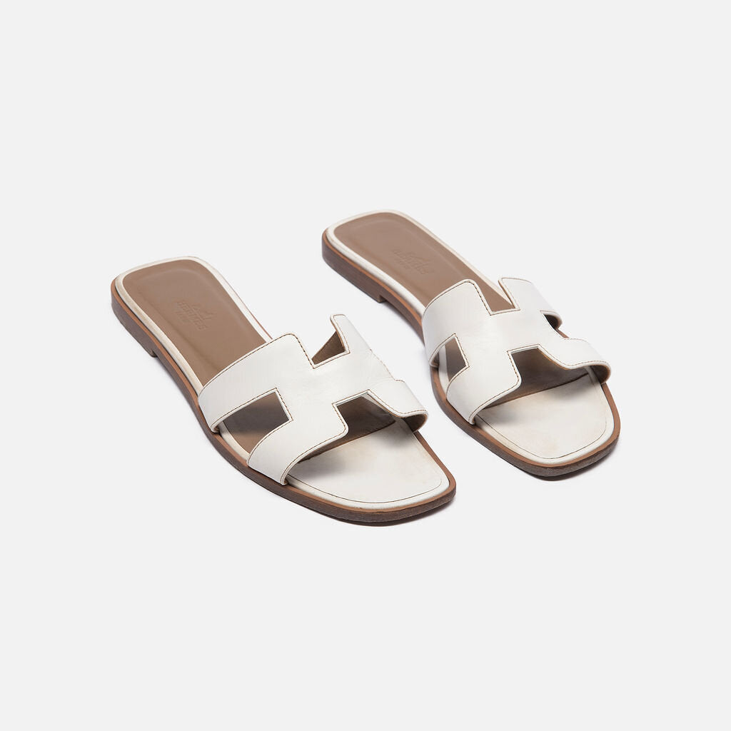 White Leather Oran Sandals
