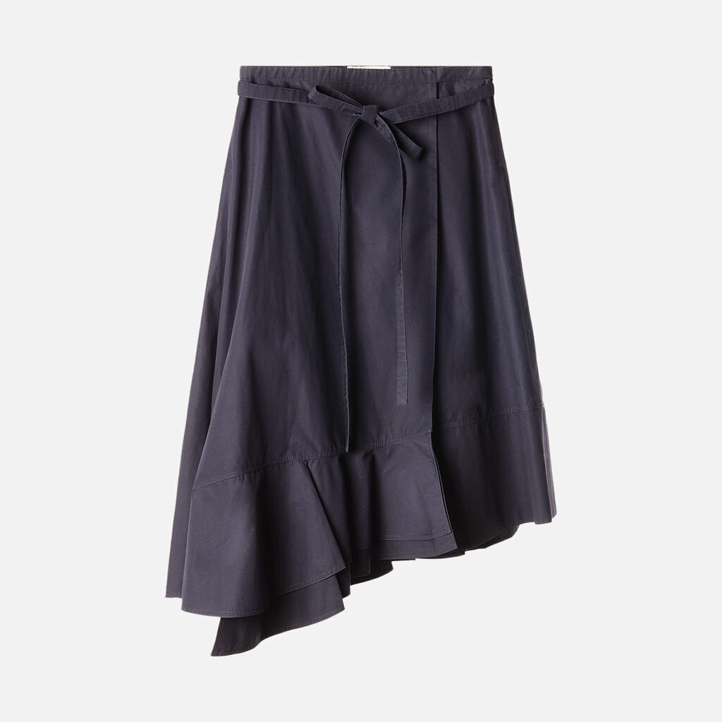 Celine Navy Wrap Cotton Skirt