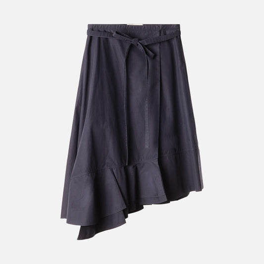 Celine Navy Wrap Cotton Skirt