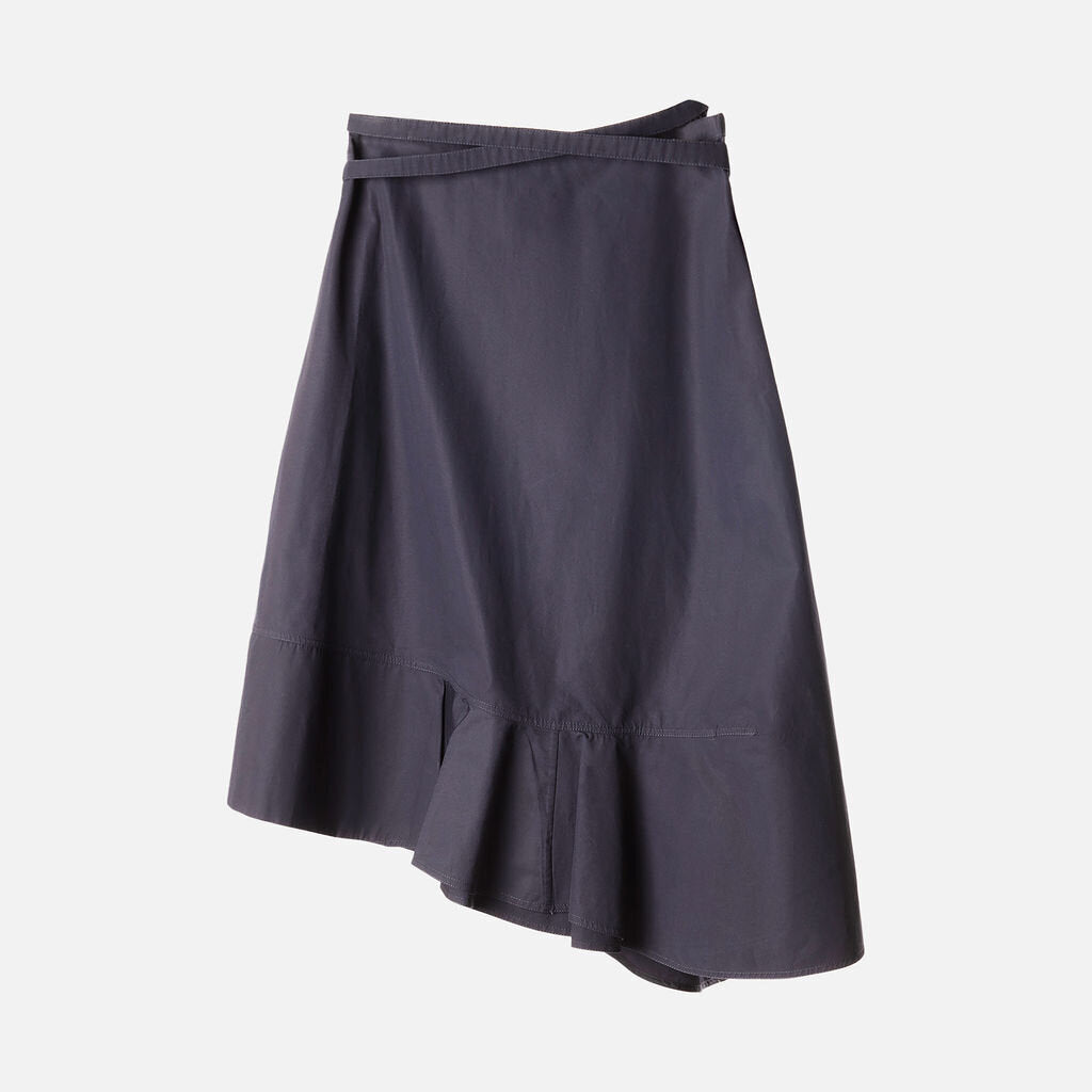 Celine Navy Wrap Cotton Skirt