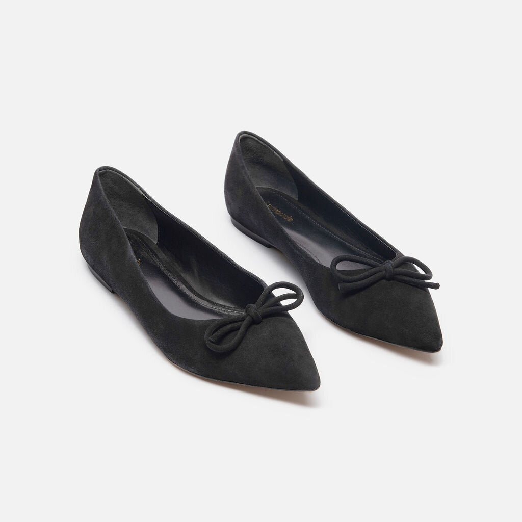Larroude Black Suede Flats
