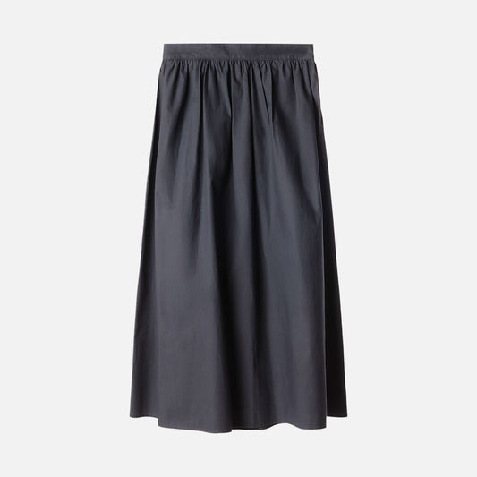 Celine Navy Cotton Midi Skirt