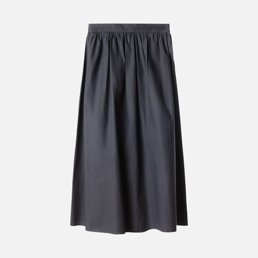 Celine Navy Cotton Midi Skirt