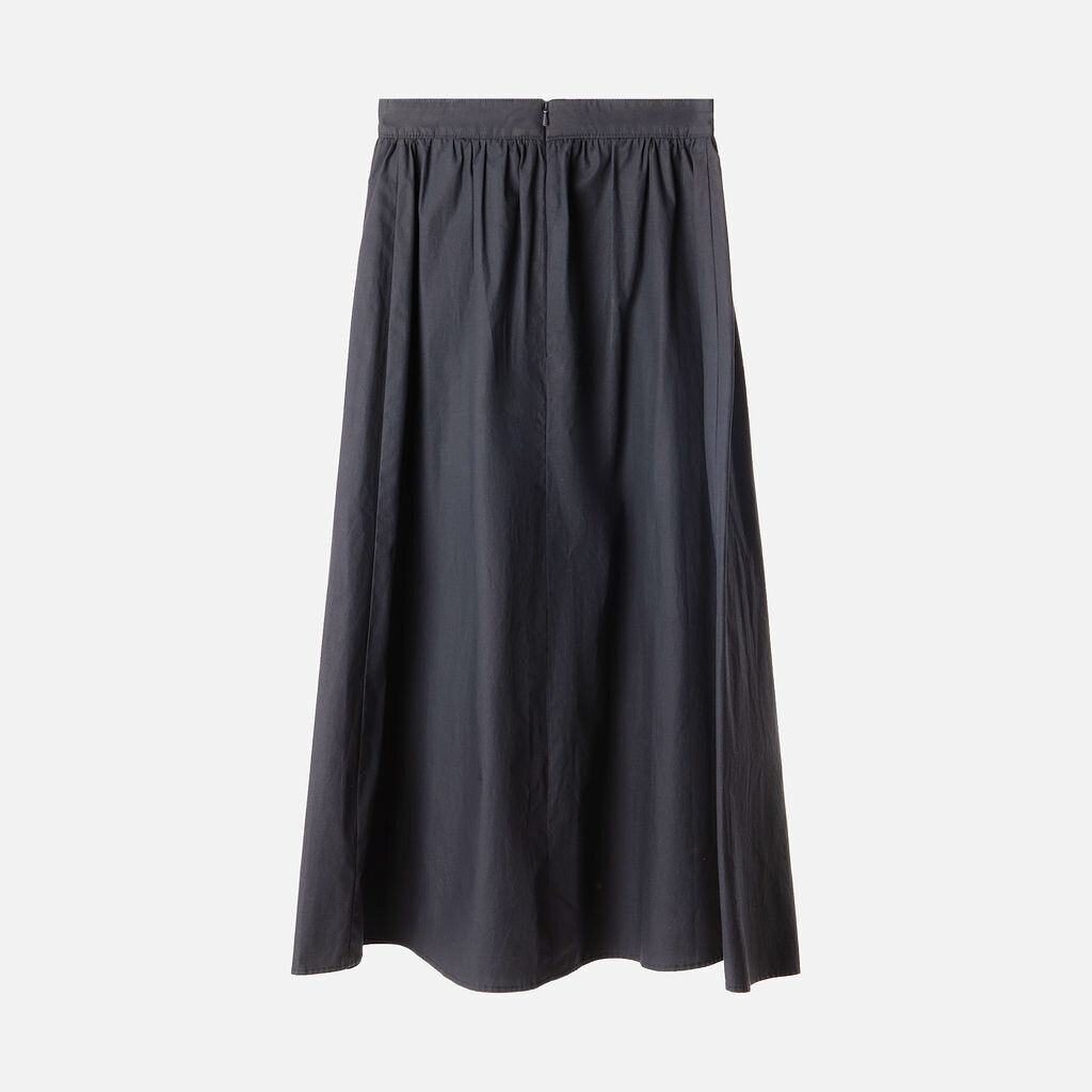 Celine Navy Cotton Midi Skirt