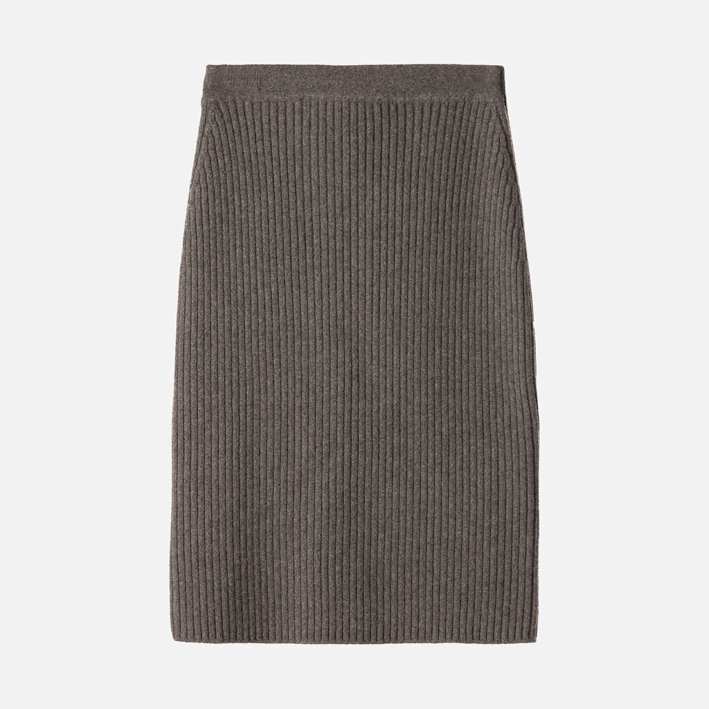 Thom Browne Grey Wool & Cashmere Rib Skirt